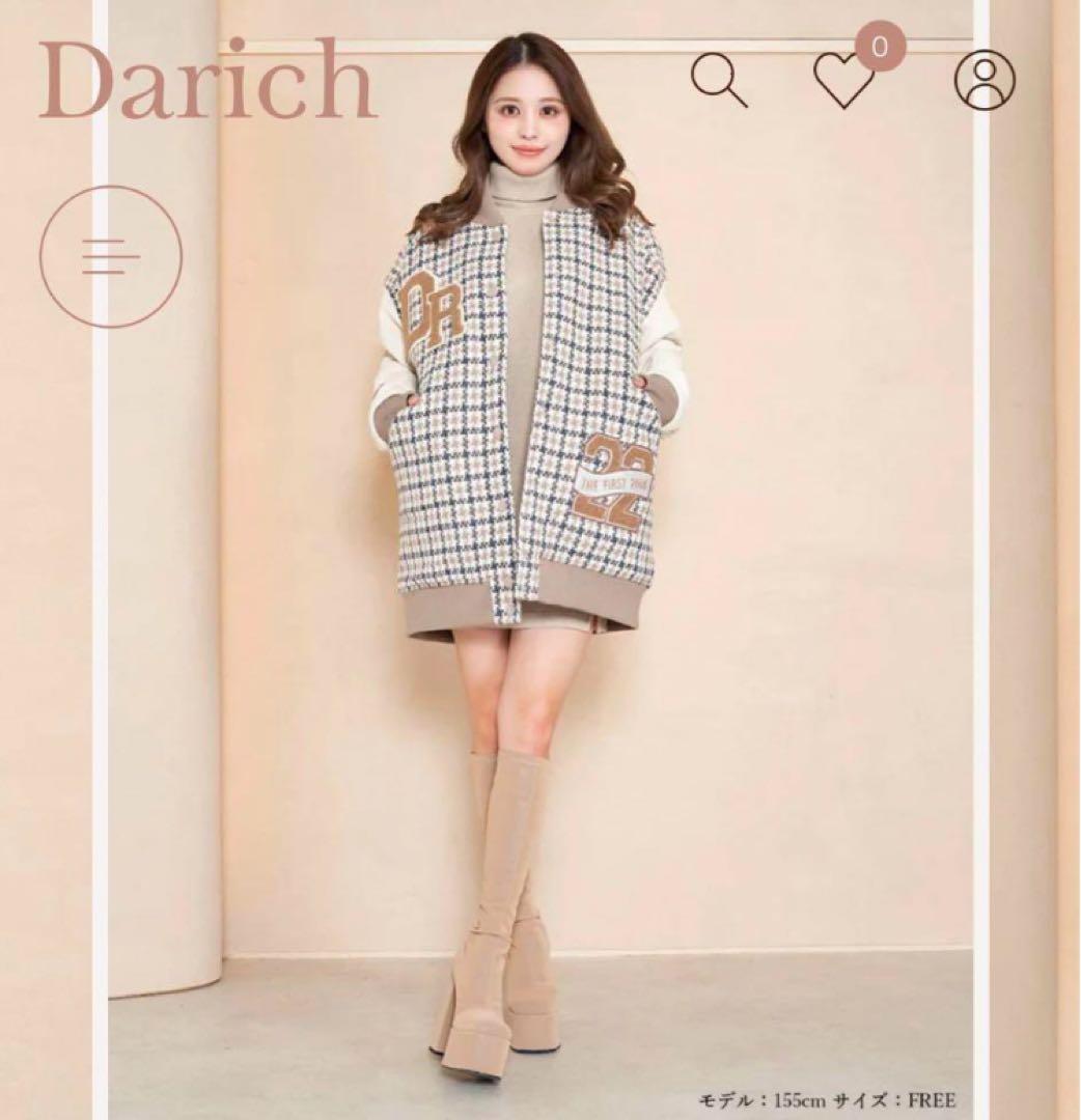 【極美品】ダーリッチ Darich Dベアチェックビッグスタジャン　ツイード