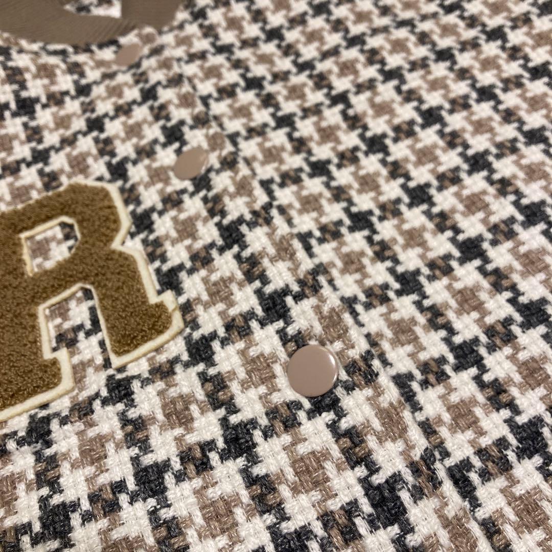 【極美品】ダーリッチ Darich Dベアチェックビッグスタジャン　ツイード