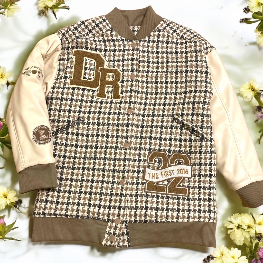 【極美品】ダーリッチ Darich Dベアチェックビッグスタジャン　ツイード