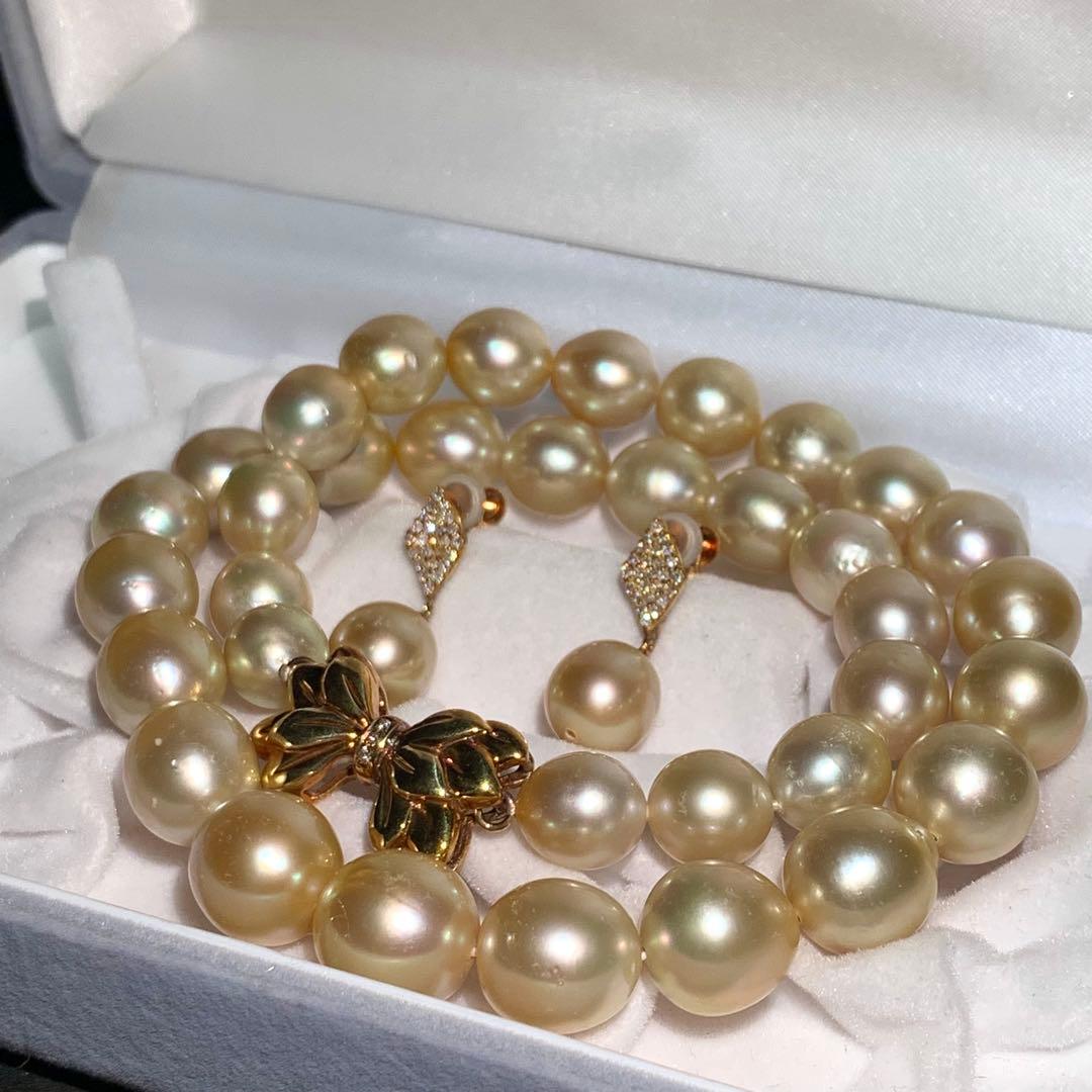 Fantasy様用 K18/ダイヤモンド 白蝶真珠 ゴールデンパール