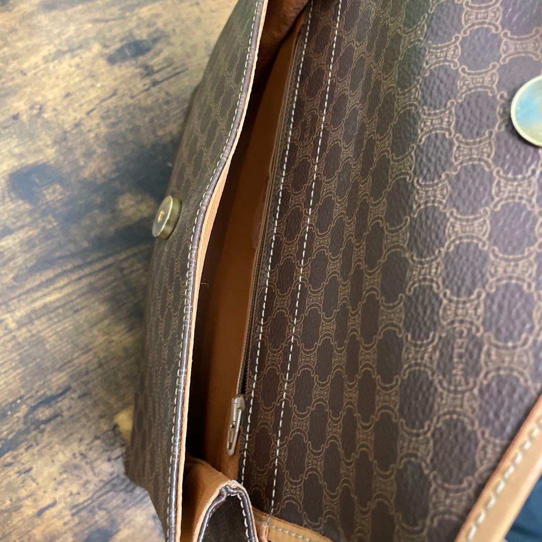 CELINE セリーヌ マカダム Wフラップ 両開き ショルダーバック