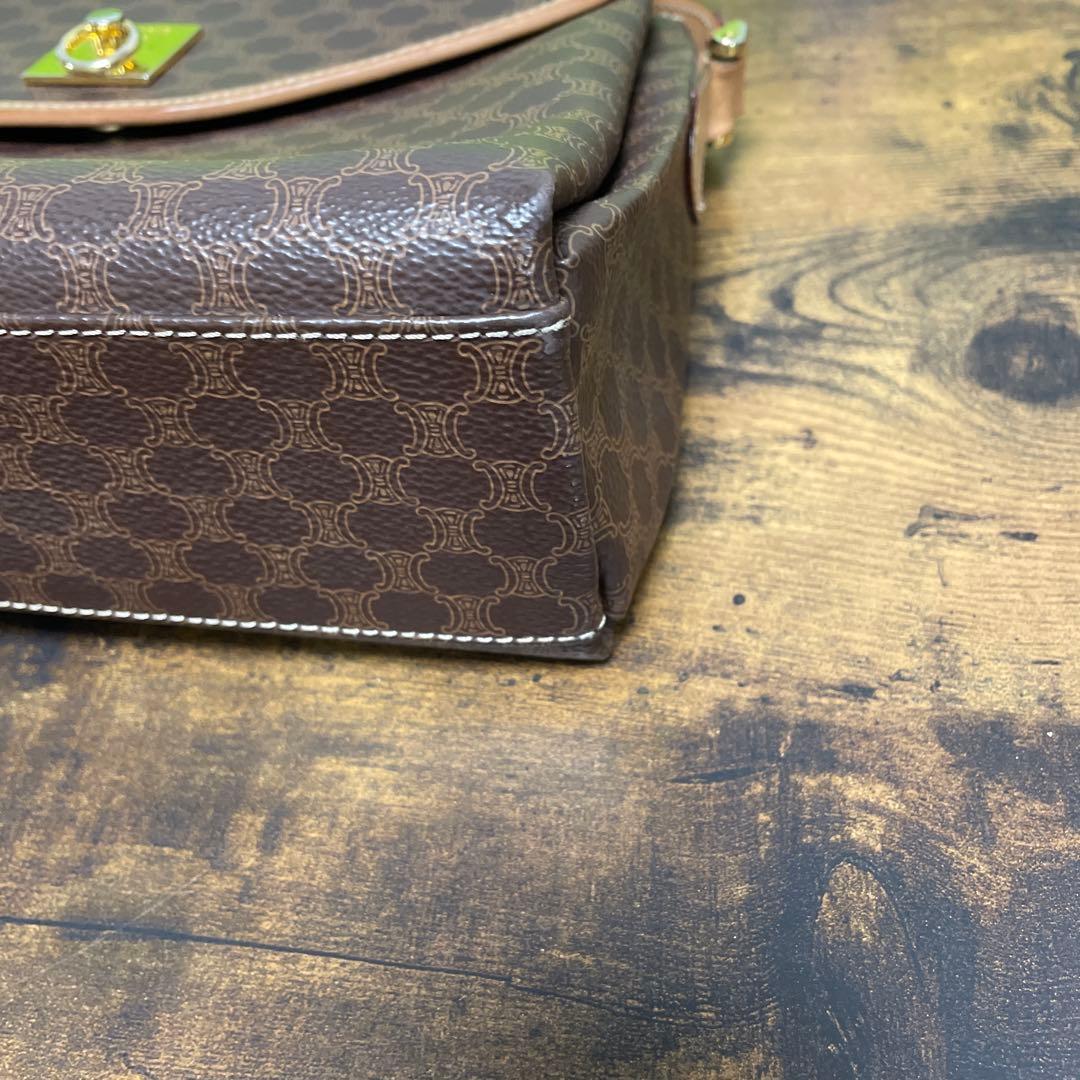 CELINE セリーヌ マカダム Wフラップ 両開き ショルダーバック