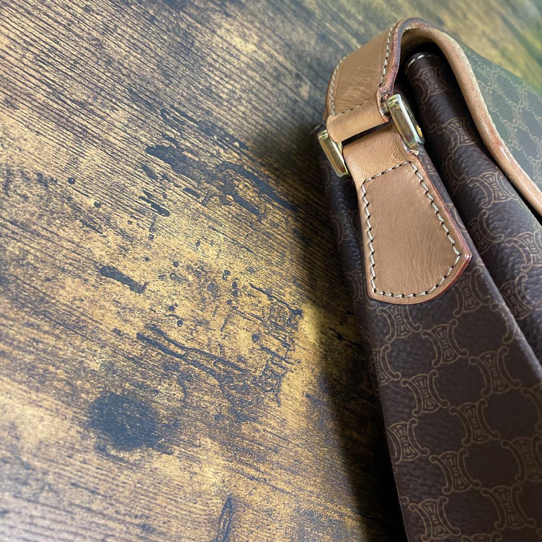 CELINE セリーヌ マカダム Wフラップ 両開き ショルダーバック