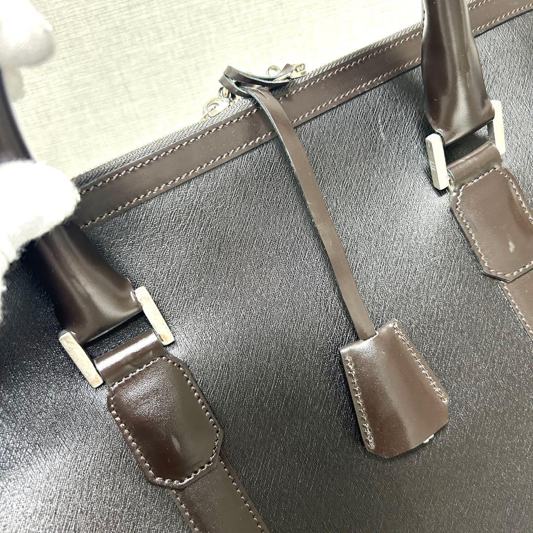 K*様 dunhillダンヒル本革ブリーフケース黒2WAY大容量ビジネス美品仕事
