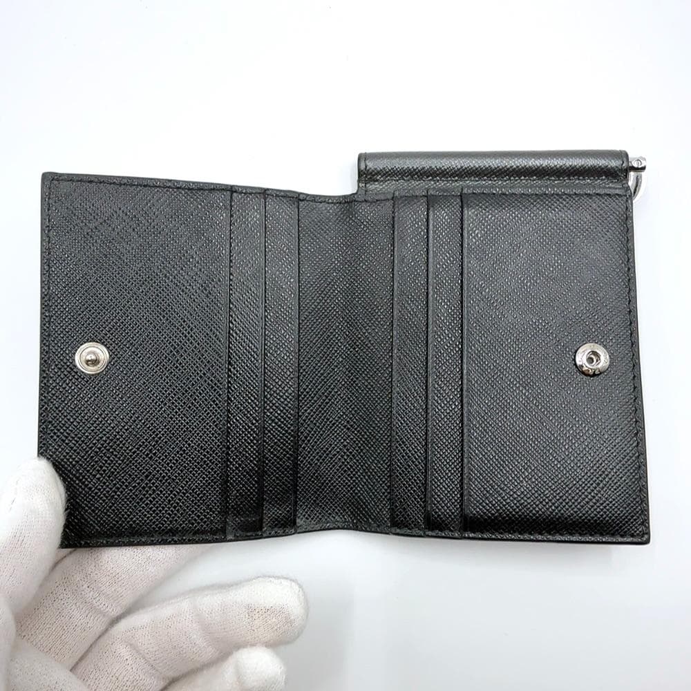 ◇プラダ◇2MN001/レザー/マネークリップ/ブランド/ブラック