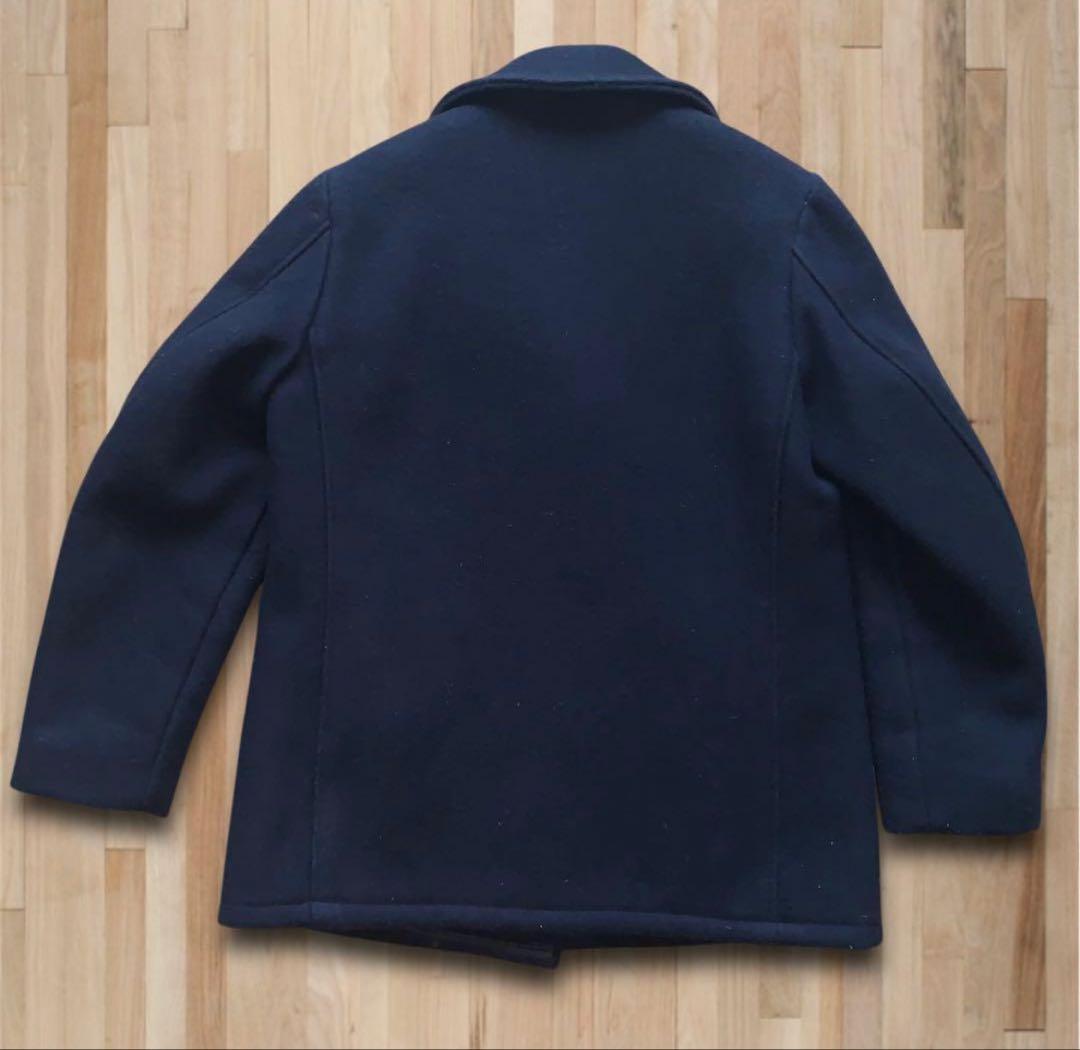 ネイビー ダブルブレスト ウールコート　SCHOTT ショット　ピーコート