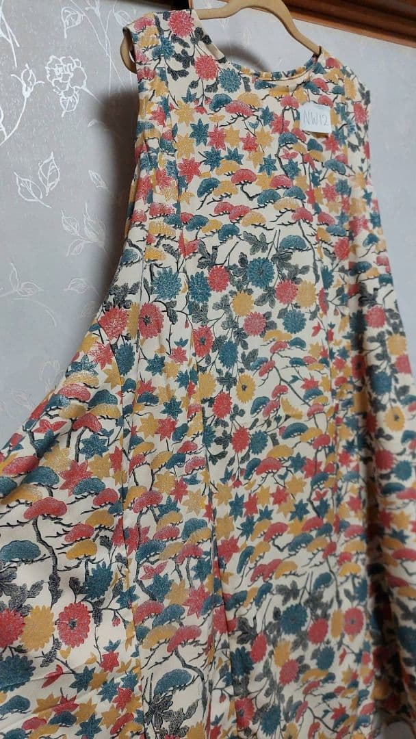 NW12着物リメイクワンピース着丈113センチ身幅52センチ正絹