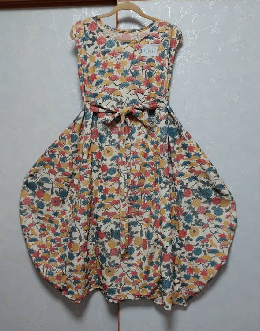 NW12着物リメイクワンピース着丈113センチ身幅52センチ正絹