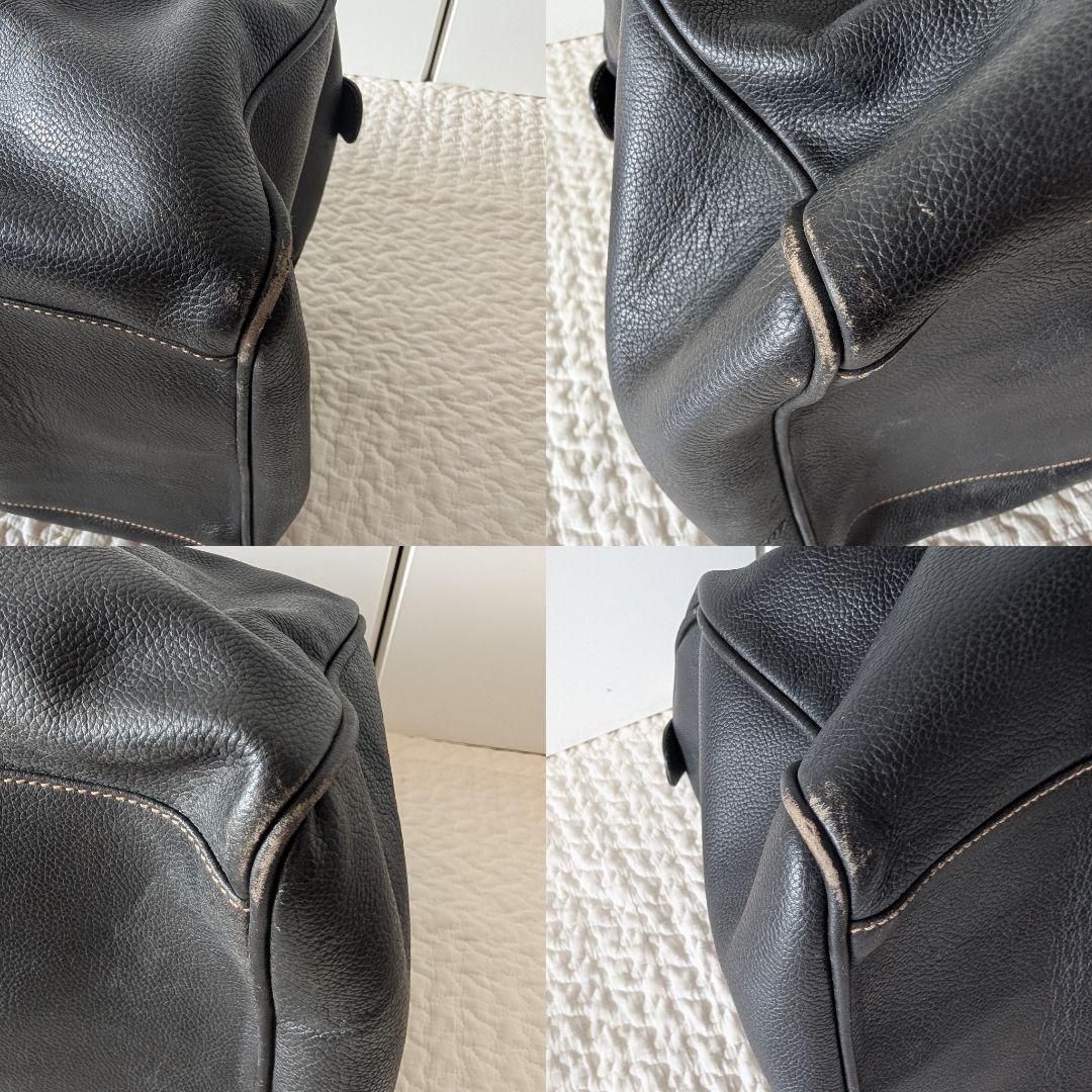 綺麗★dunhillダンヒル　ボストンバッグ　本革　ブラック　レザー　旅行　出張