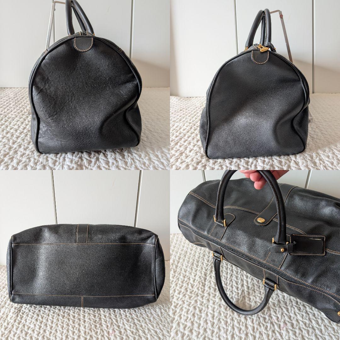 綺麗★dunhillダンヒル　ボストンバッグ　本革　ブラック　レザー　旅行　出張