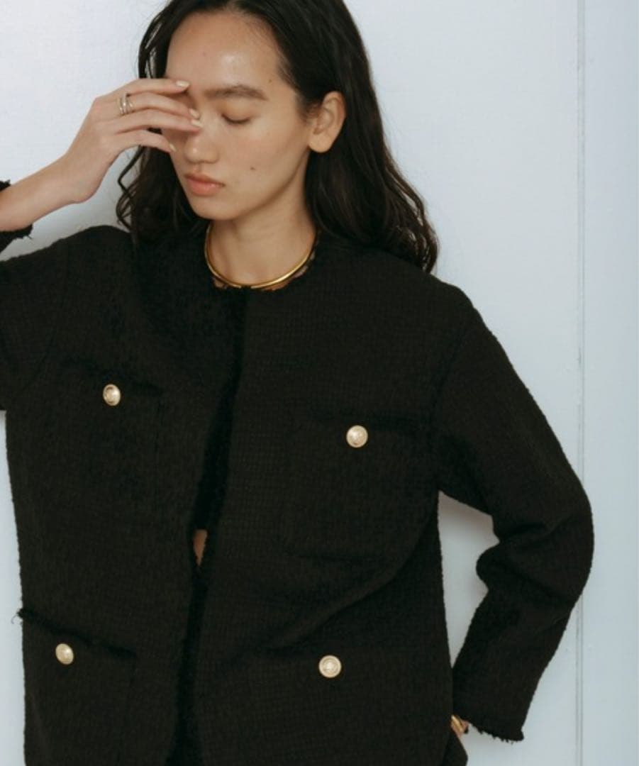 GALLARDAGALANTE ガリャルダガランテ　ツイードジャケット　ブラック