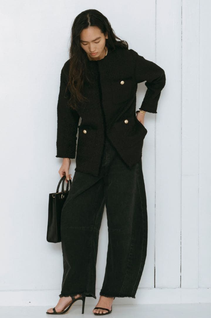 GALLARDAGALANTE ガリャルダガランテ　ツイードジャケット　ブラック