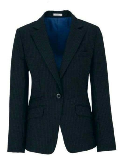 ボンマックス 事務服 ジャケット スカート 上下セットブラック×ブルー 13号