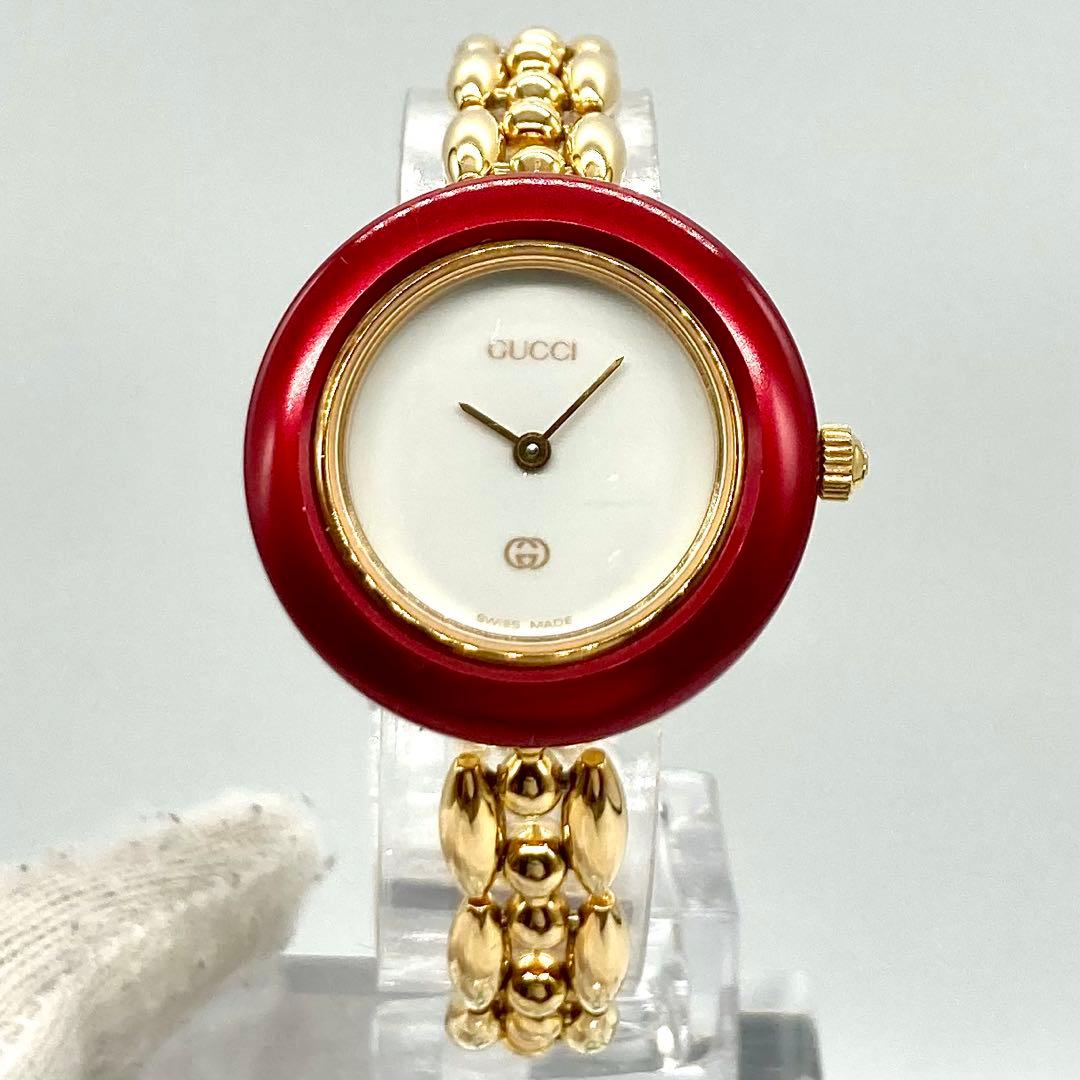 【稼動】 グッチ 腕時計 チェンジベゼル 6色 11/12 クォーツ ゴールド
