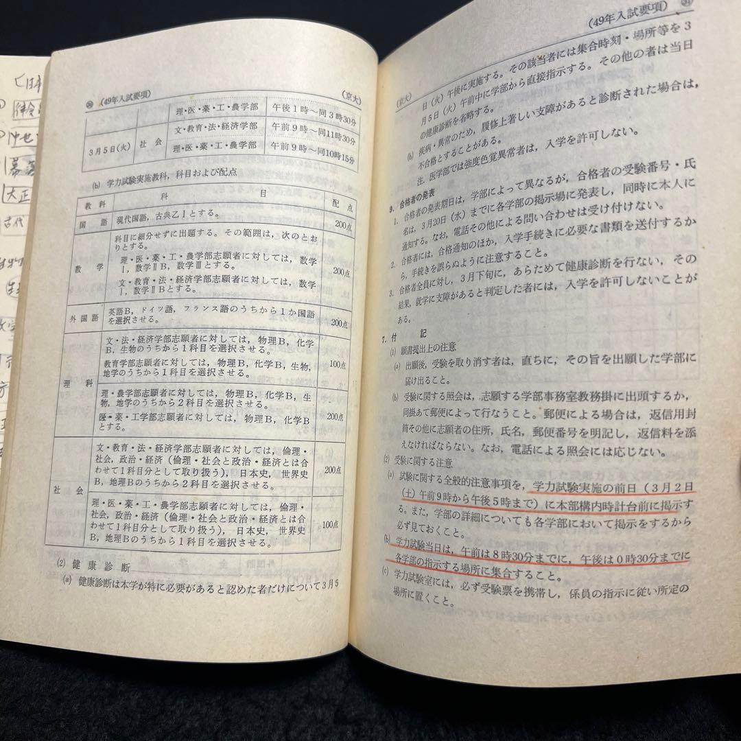 京都大学　理系　文系　医学部　1975年版　赤本