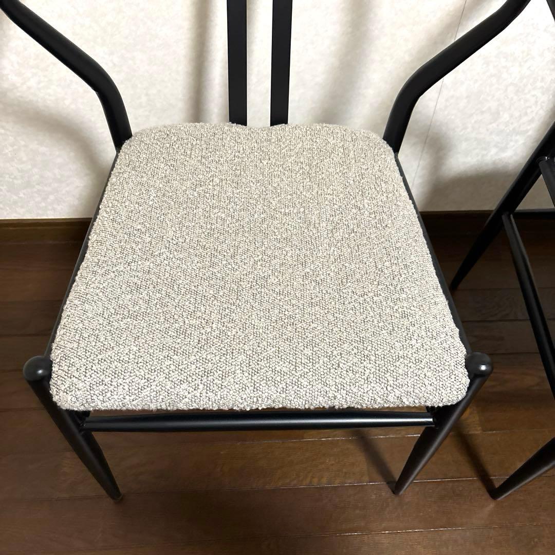 【美品】ハーフアームチェア ２脚セット ダイニングチェア ①