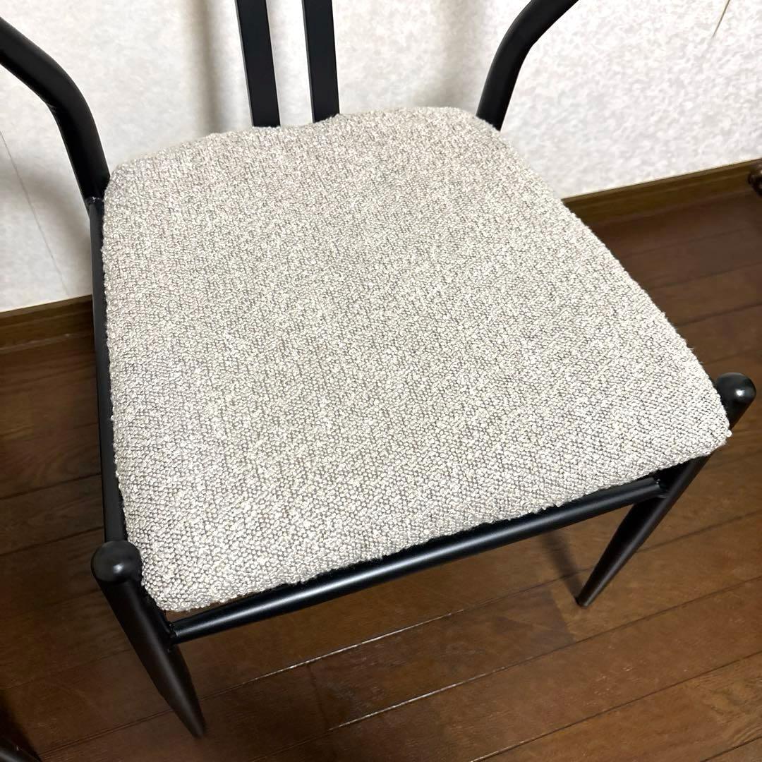 【美品】ハーフアームチェア ２脚セット ダイニングチェア ①