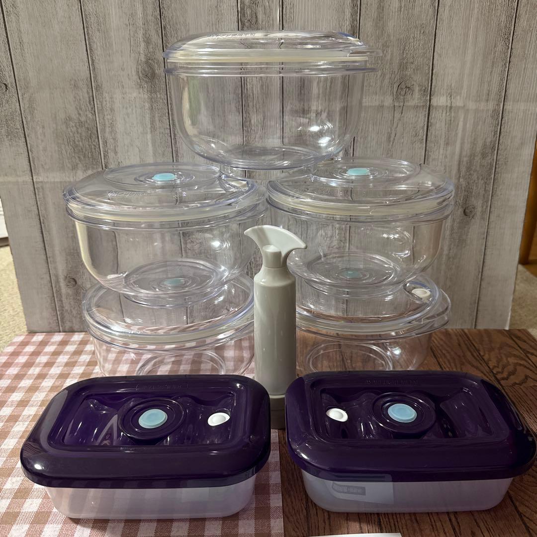 アサヒ軽金属 真空 サラダボウル ５つ 真空クリアボックス 2つ まとめ売り