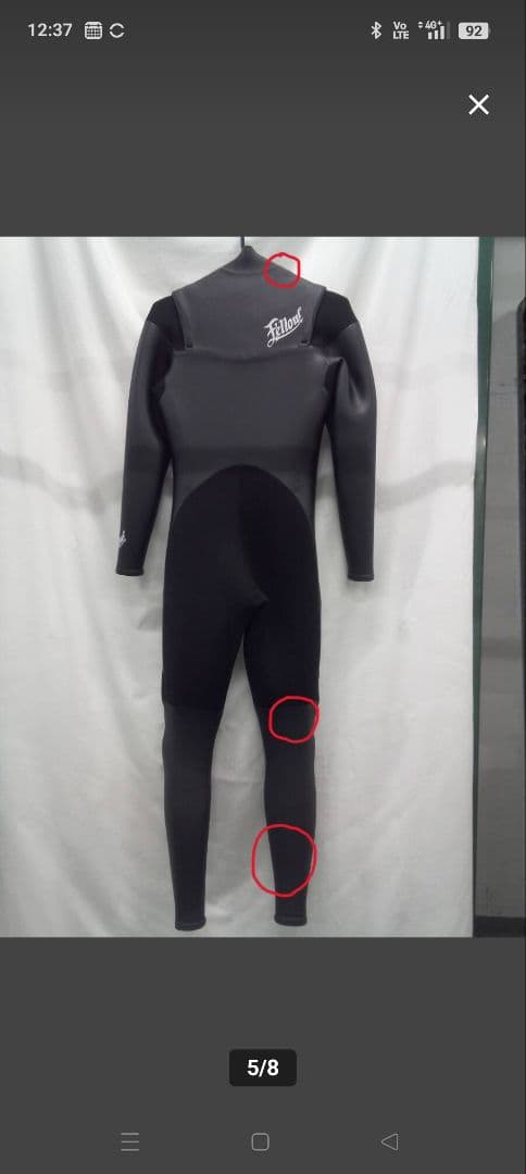 ウェットスーツ セミドライ 5×3mm ML メンズ FELLOW