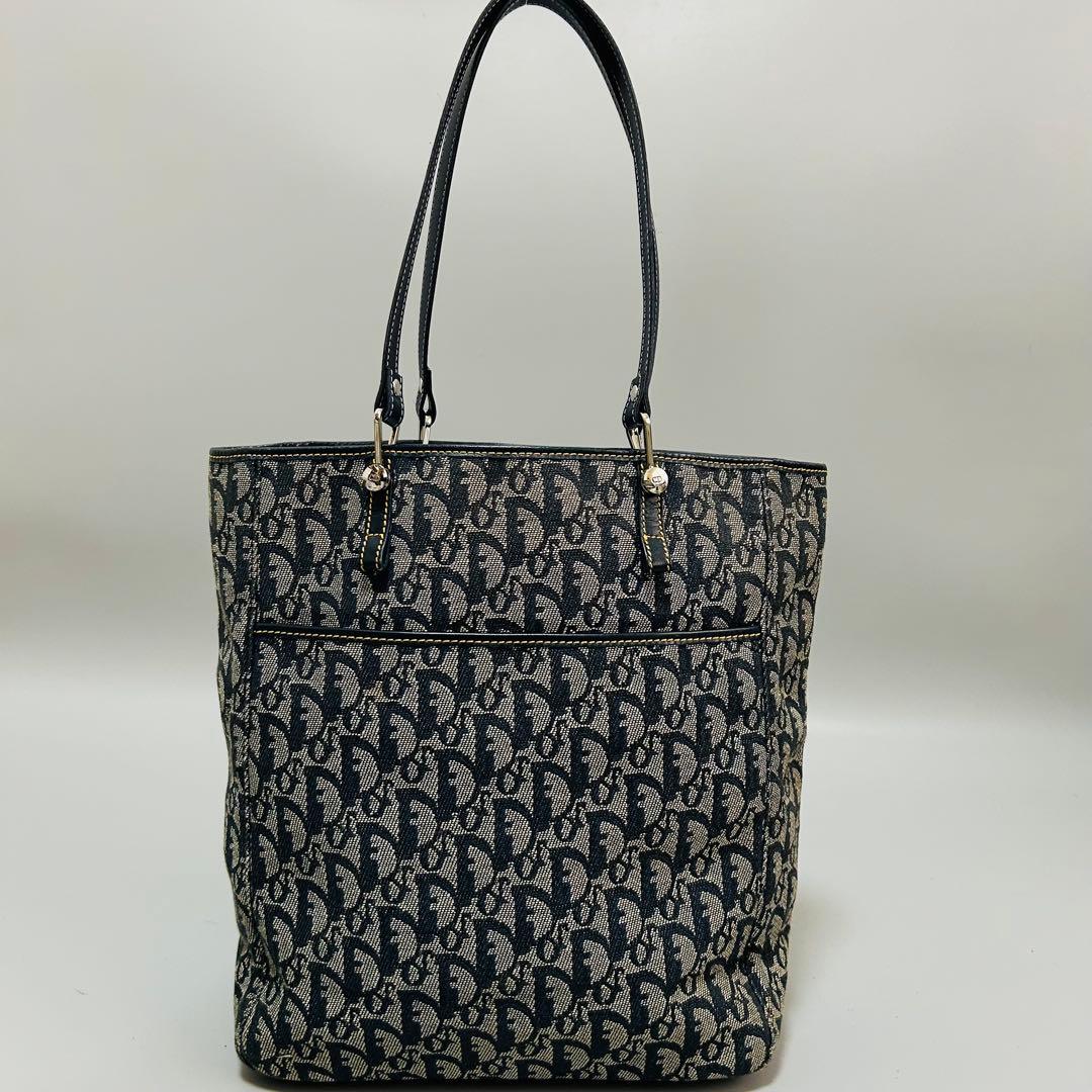 クリスチャンディオール トロッター トートバッグ ハンドバッグ ネイビー