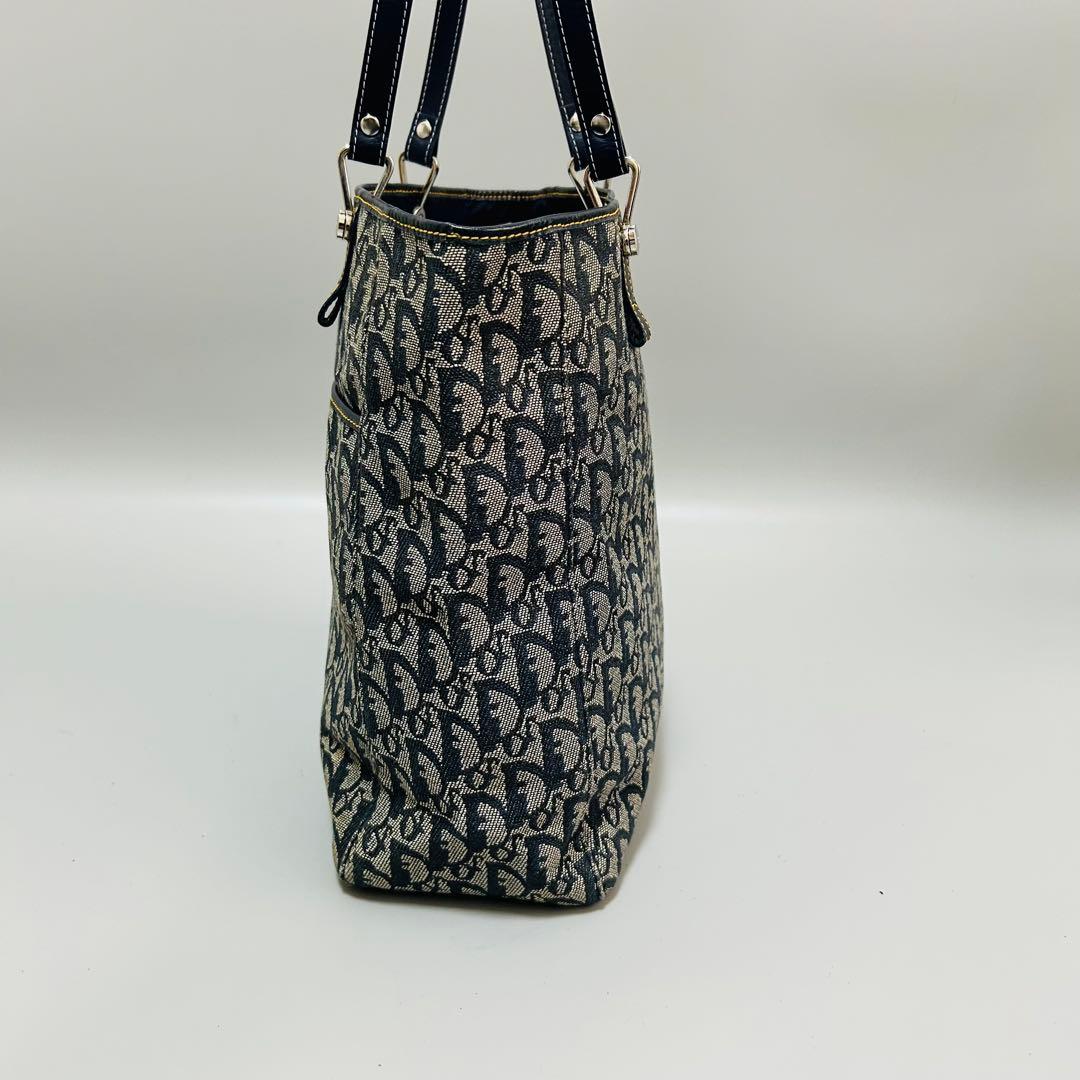 クリスチャンディオール トロッター トートバッグ ハンドバッグ ネイビー