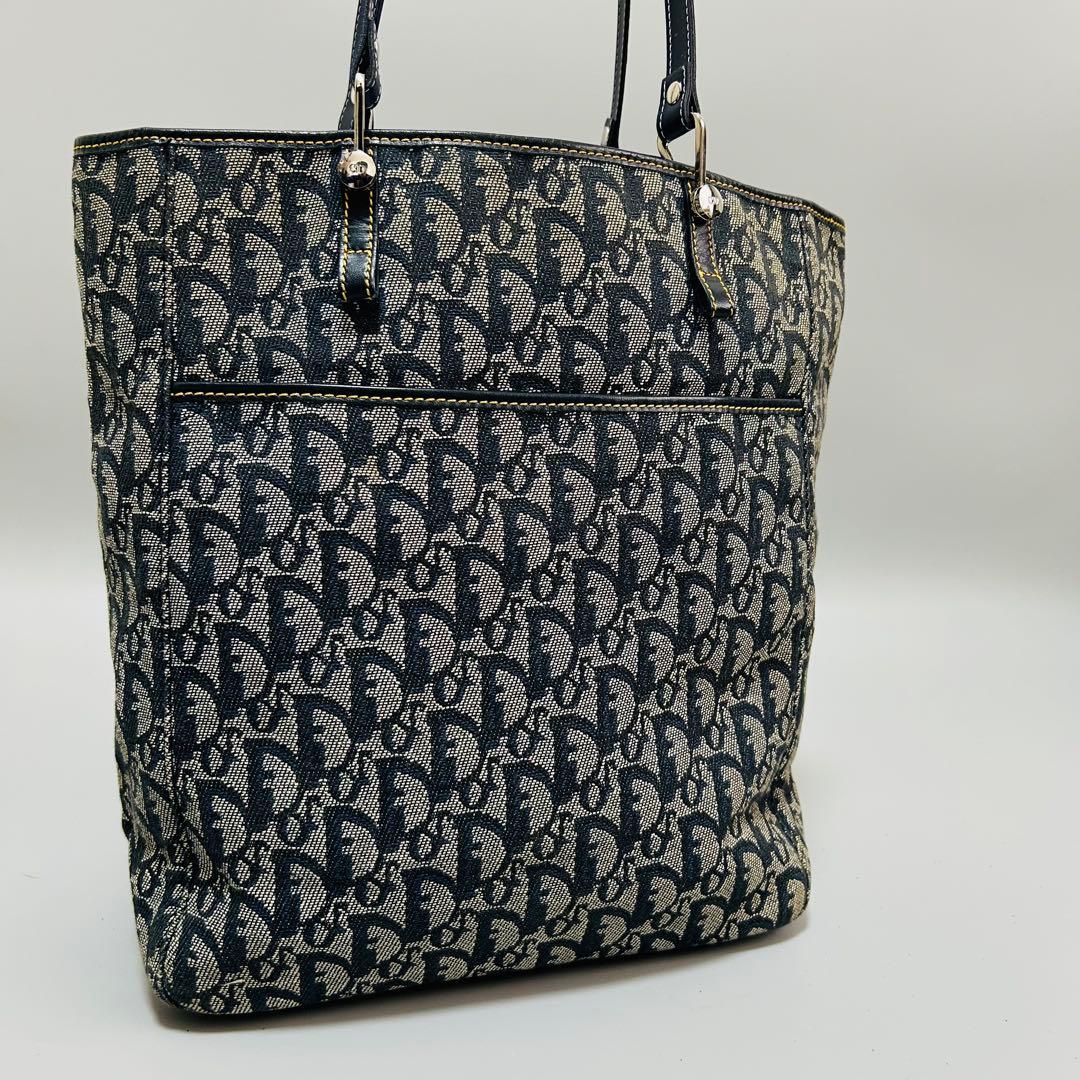 クリスチャンディオール トロッター トートバッグ ハンドバッグ ネイビー