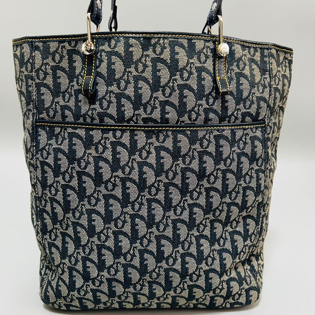 クリスチャンディオール トロッター トートバッグ ハンドバッグ ネイビー