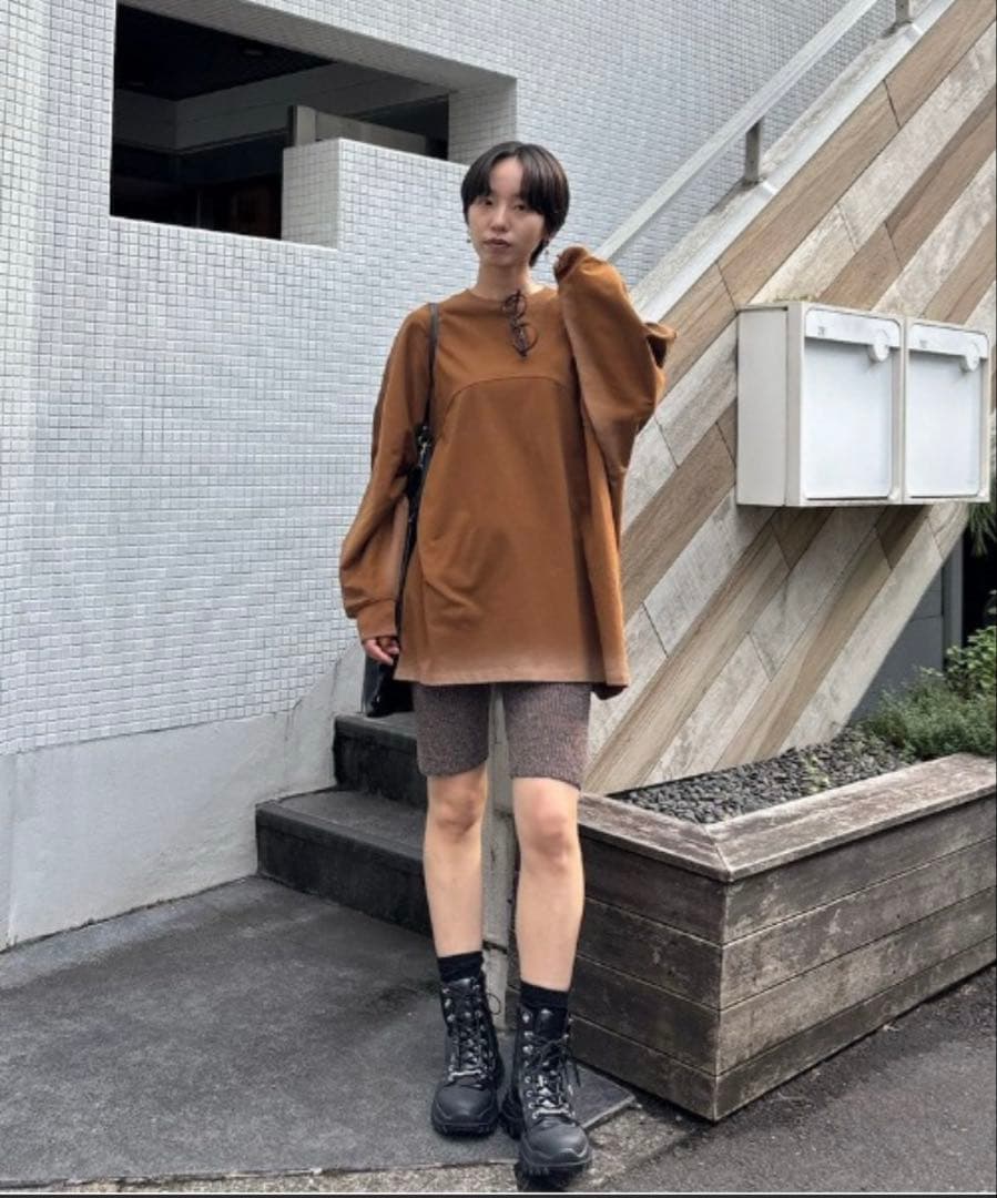 パンツ Ameri vint WAIST LOGO KNIT BIKER PANTS