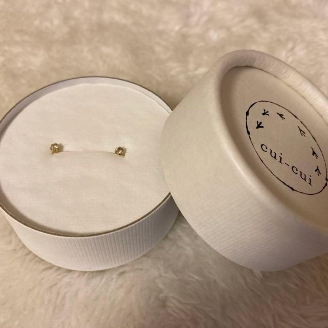 cui-cui キュイキュイ　一石ダイヤモンド 0.05ct ピアス　K18