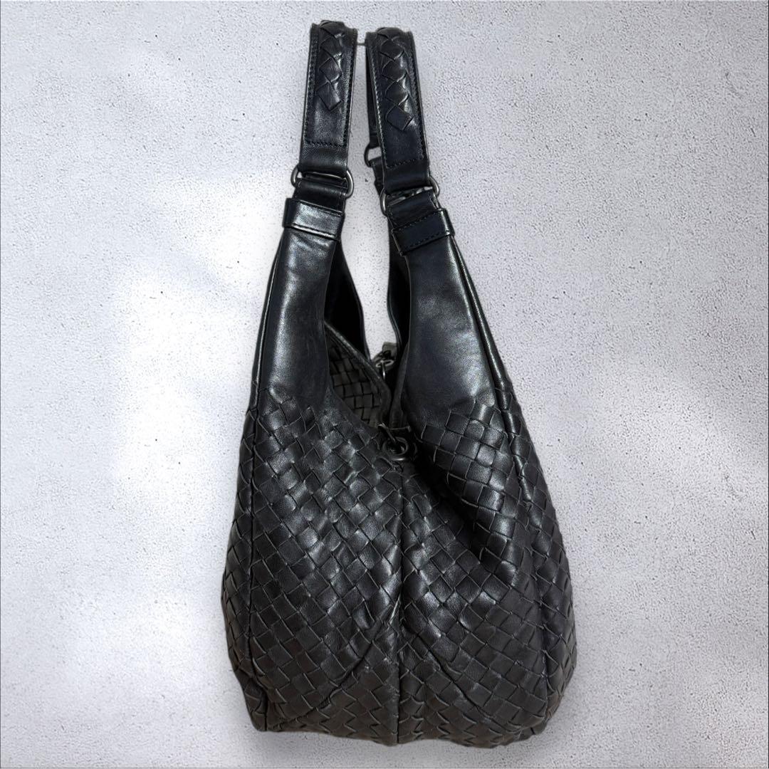 ボッテガヴェネタ カンパーナ ショルダーバッグ イントレチャート ミラー付き 黒