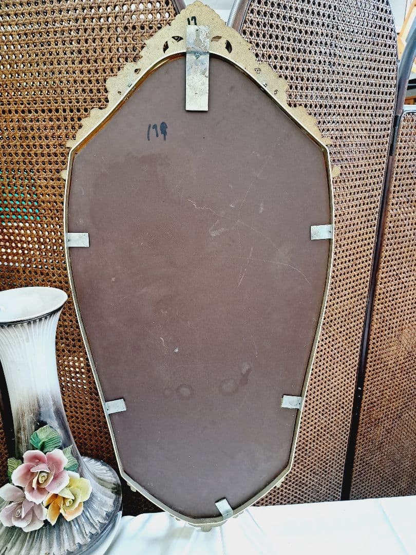 ☆ブロンズミラー壁掛けアンティークゴールデンクリエイティ☆