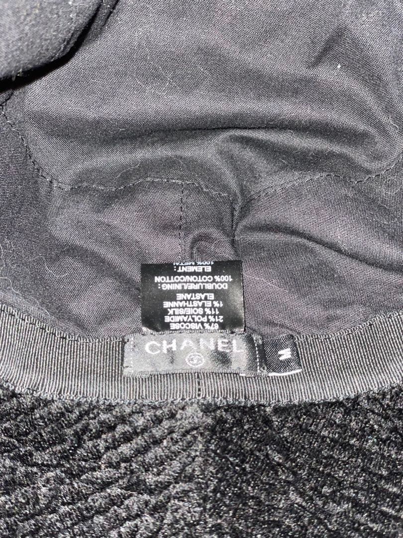 CHANEL 黒 バケットハット M