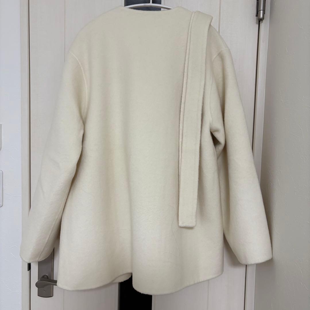 【basement online】ノーカラー2WAYリバーミドルコート