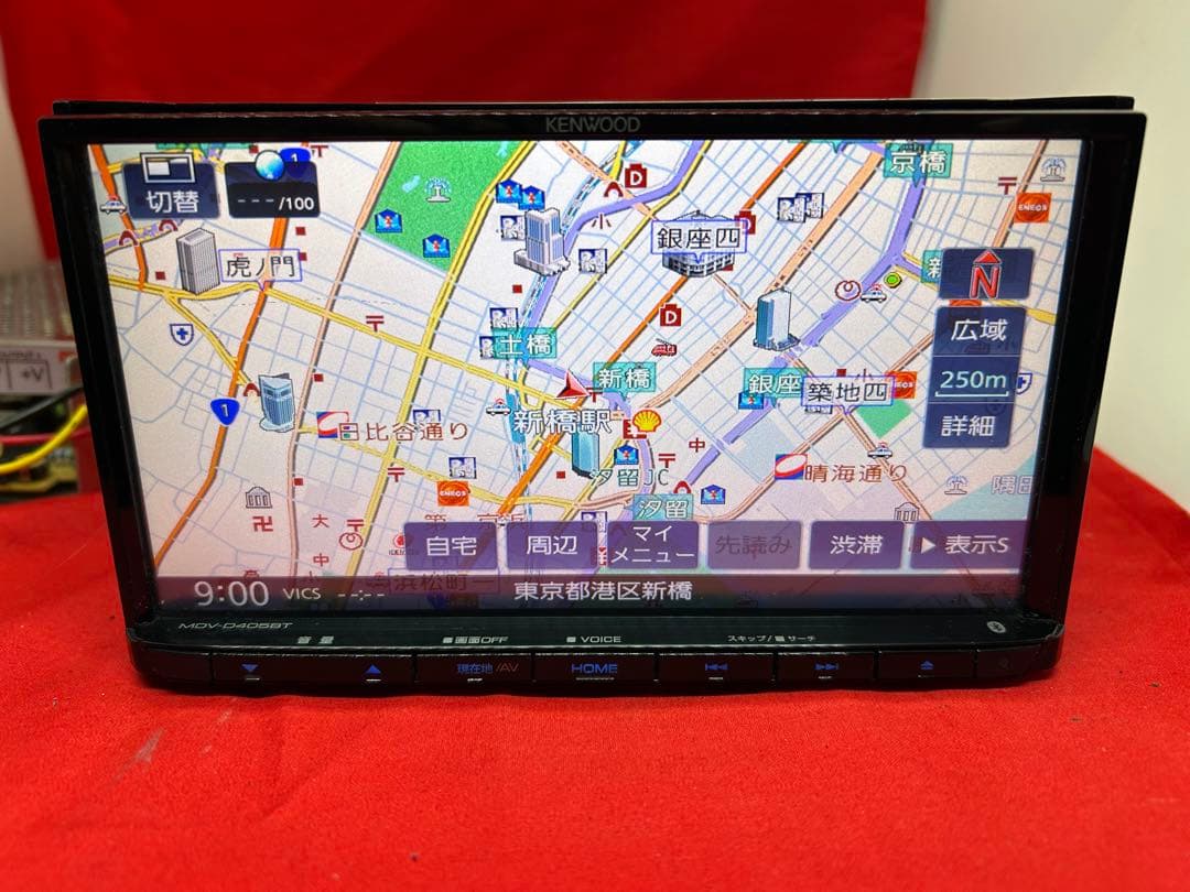 美品☆KENWOOD 2025年春地図　MDV-D405BT 新品バックカメラ付