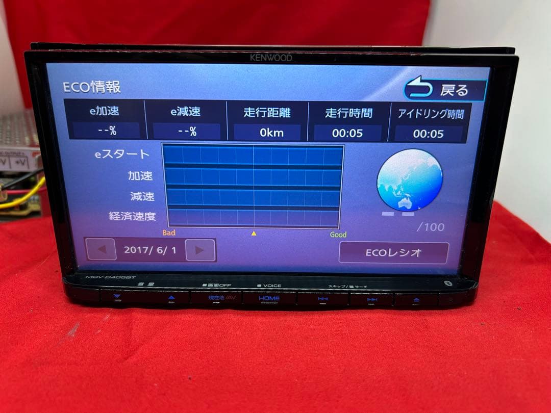 美品☆KENWOOD 2025年春地図　MDV-D405BT 新品バックカメラ付