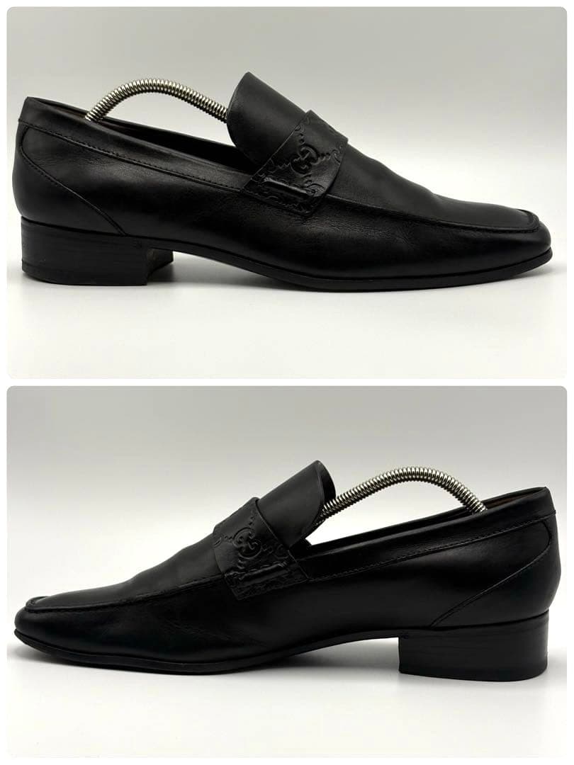 【美品】GUCCI グッチGG シマ　レザー　スリッポン　ビジネスシューズ