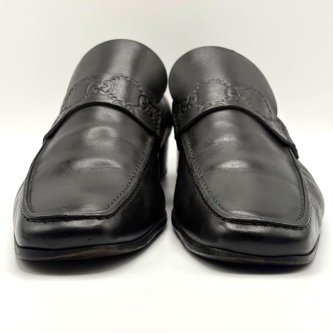 【美品】GUCCI グッチGG シマ　レザー　スリッポン　ビジネスシューズ