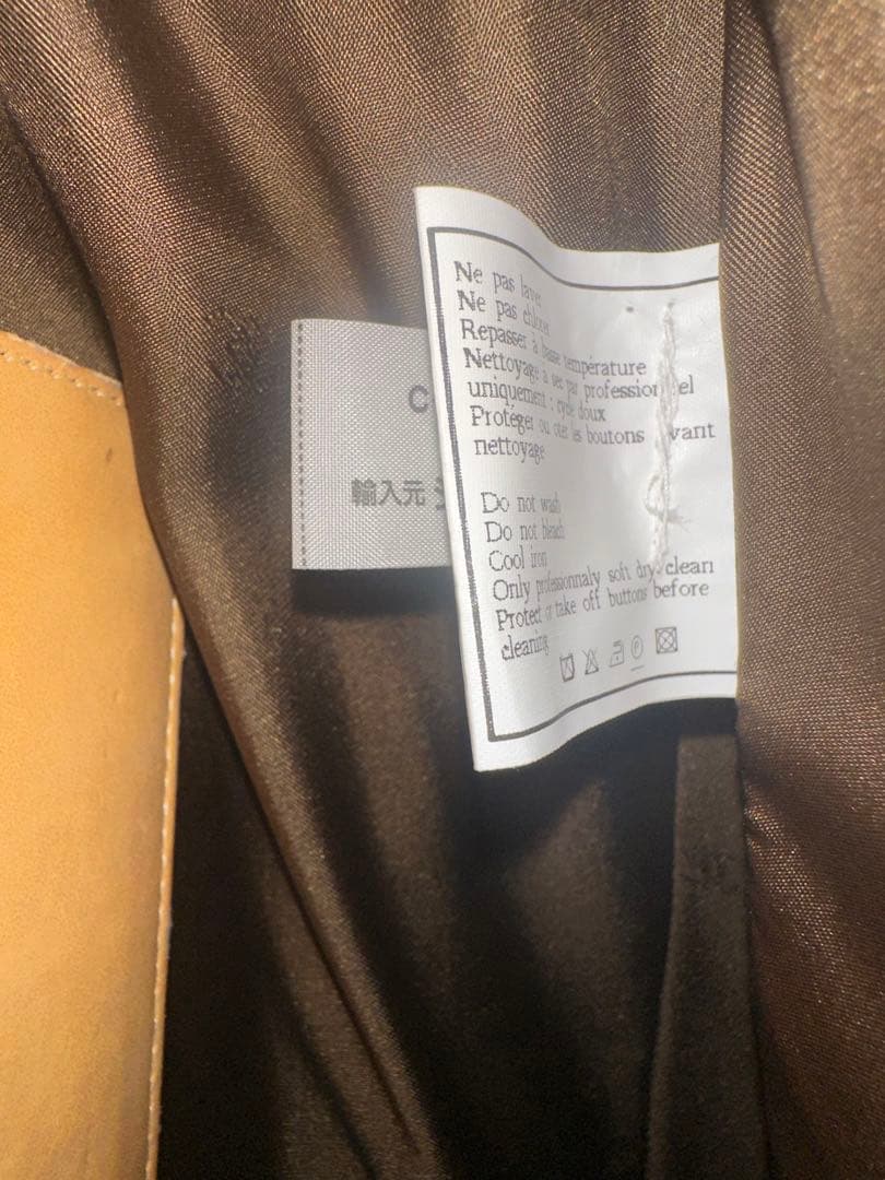 CHANEL ブラウン カシミヤ100%ウール ピーコート ゴールドボタン42