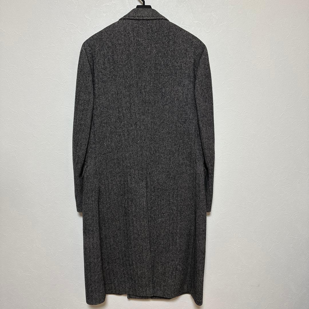 Aquascutum★ダブルブレスト チェスターコート★ヘリンボーン★Lサイズ