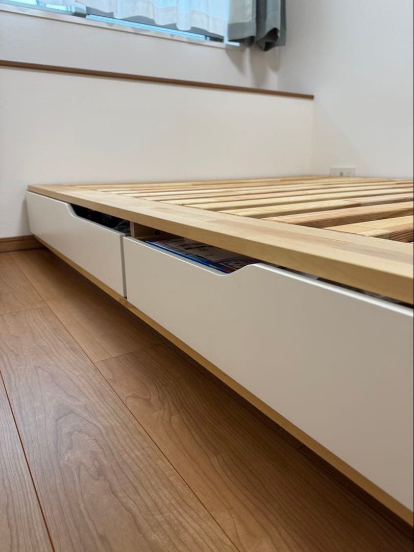 IKEA マンダール クイーンベッド 収納付き