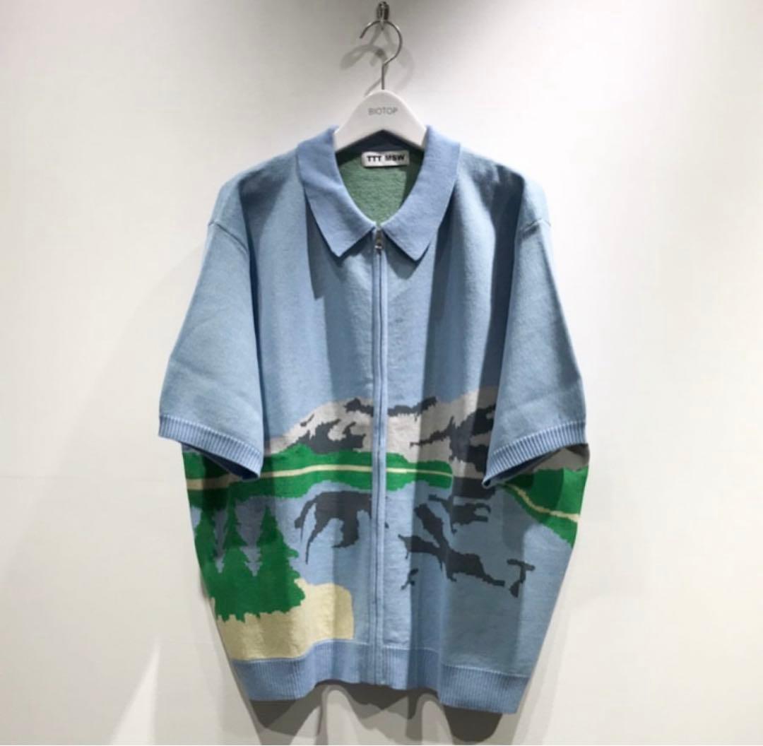トップス TTT_MSW 20ss YOSEMITE Knit polo sax blue