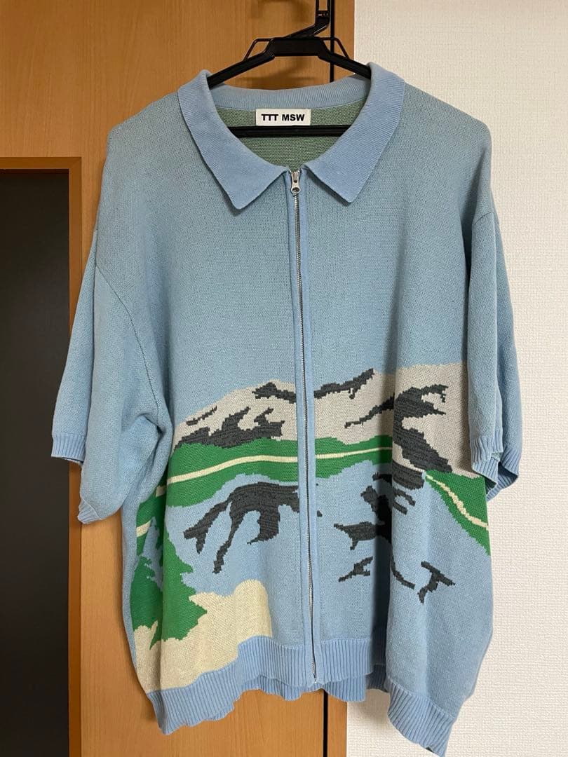 トップス TTT_MSW 20ss YOSEMITE Knit polo sax blue