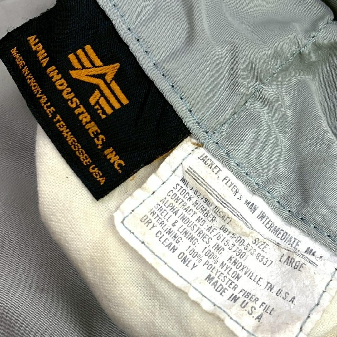 希少カラー★ 90s USA製 ALPHA MA-1 シルバー L　D821