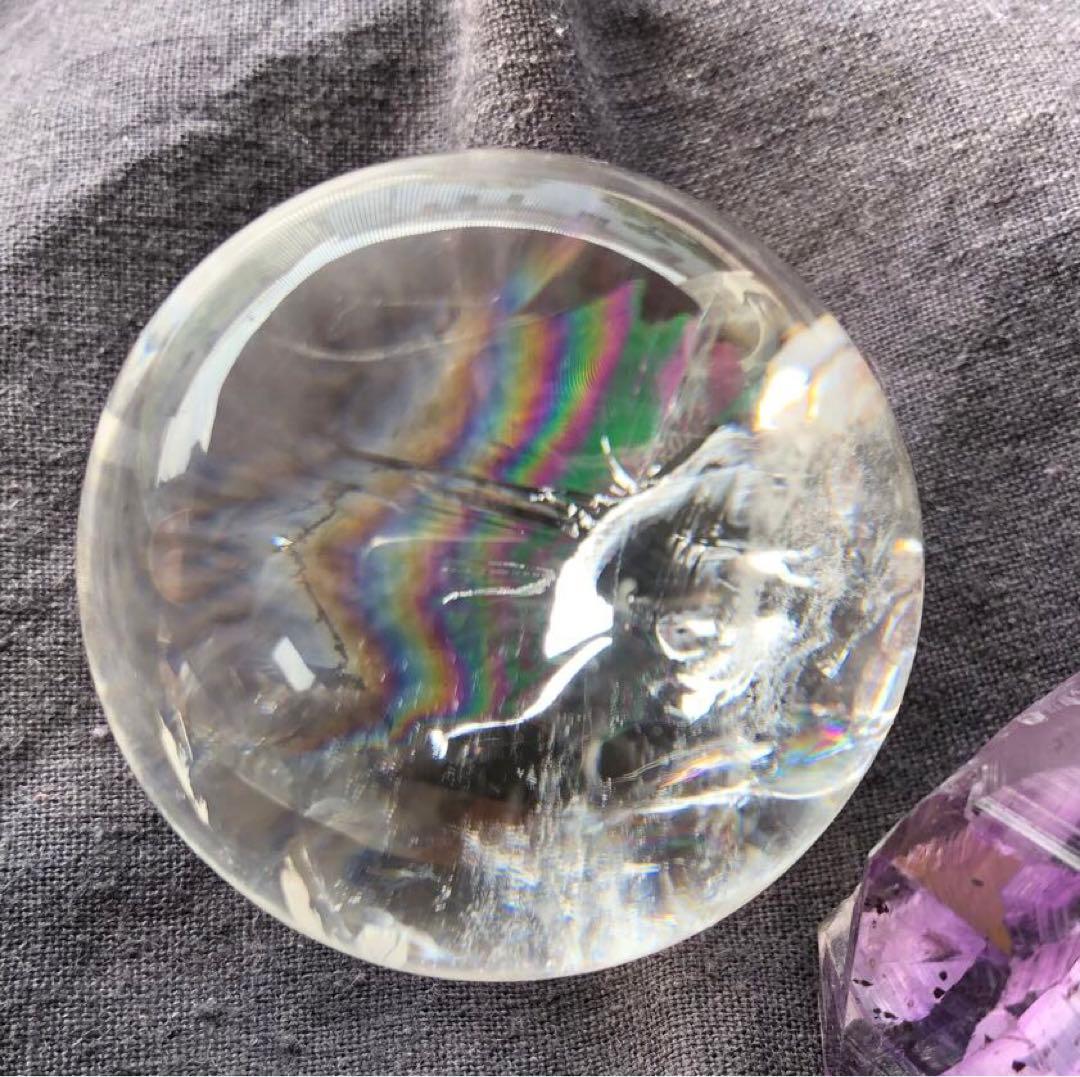 50mm 141g ネパール・ヒマラヤ産　レインボー水晶玉　天然