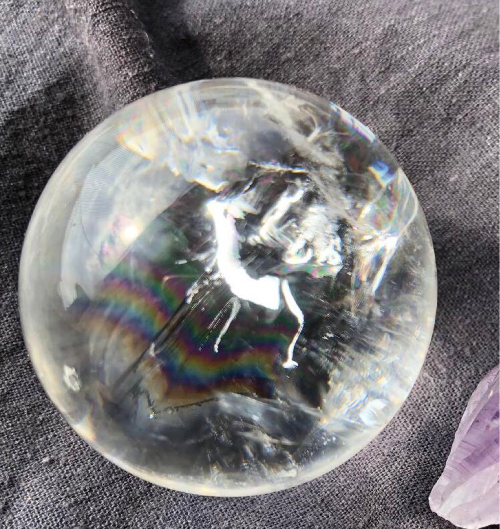 50mm 141g ネパール・ヒマラヤ産　レインボー水晶玉　天然