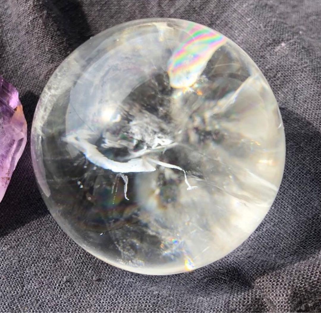 50mm 141g ネパール・ヒマラヤ産　レインボー水晶玉　天然