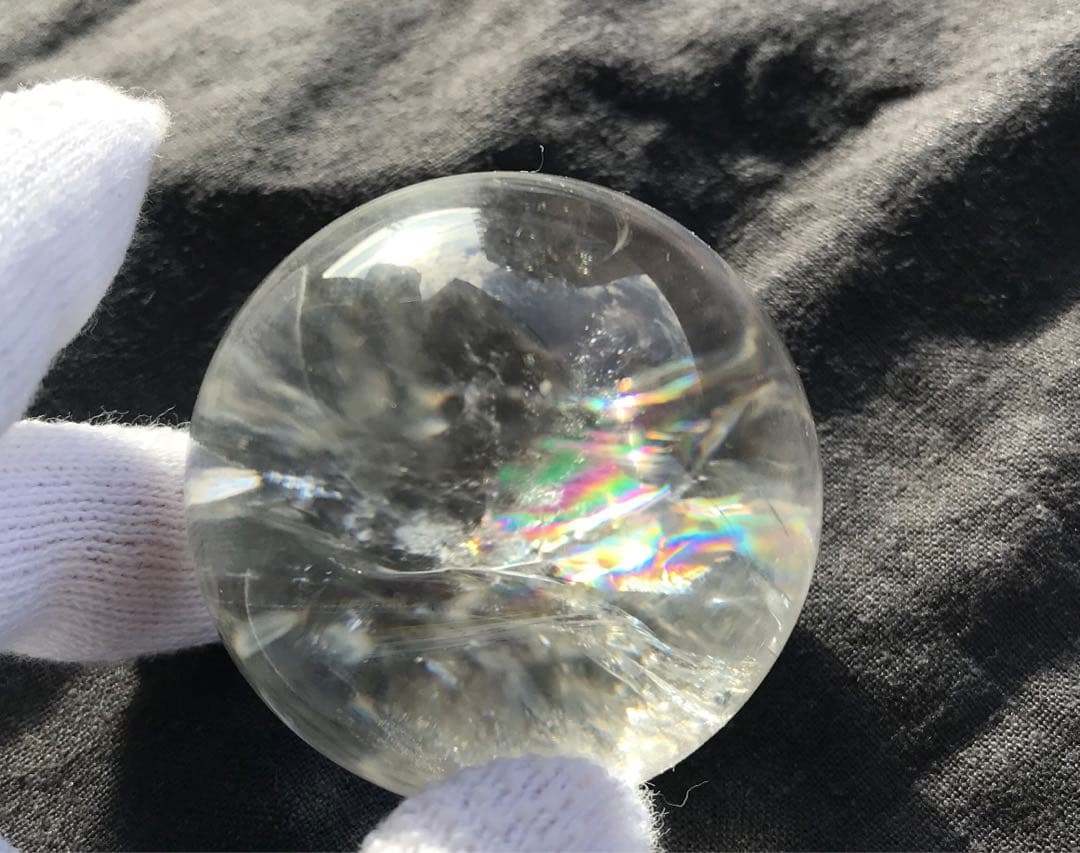 50mm 141g ネパール・ヒマラヤ産　レインボー水晶玉　天然
