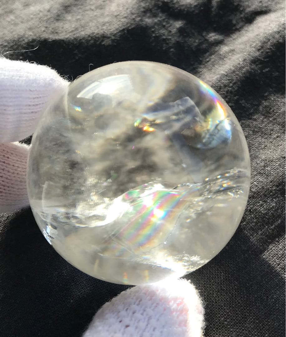 50mm 141g ネパール・ヒマラヤ産　レインボー水晶玉　天然