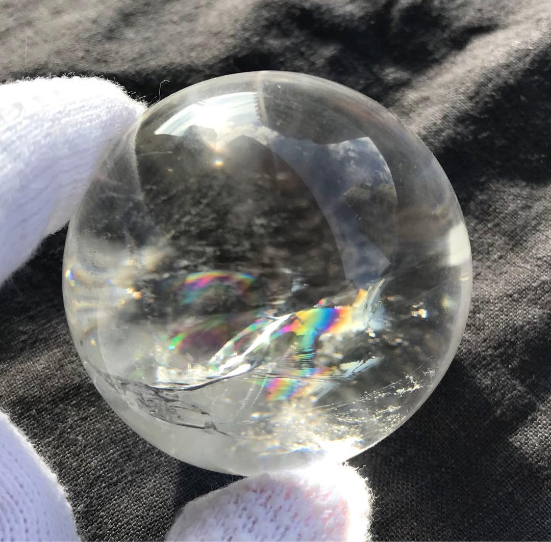50mm 141g ネパール・ヒマラヤ産　レインボー水晶玉　天然