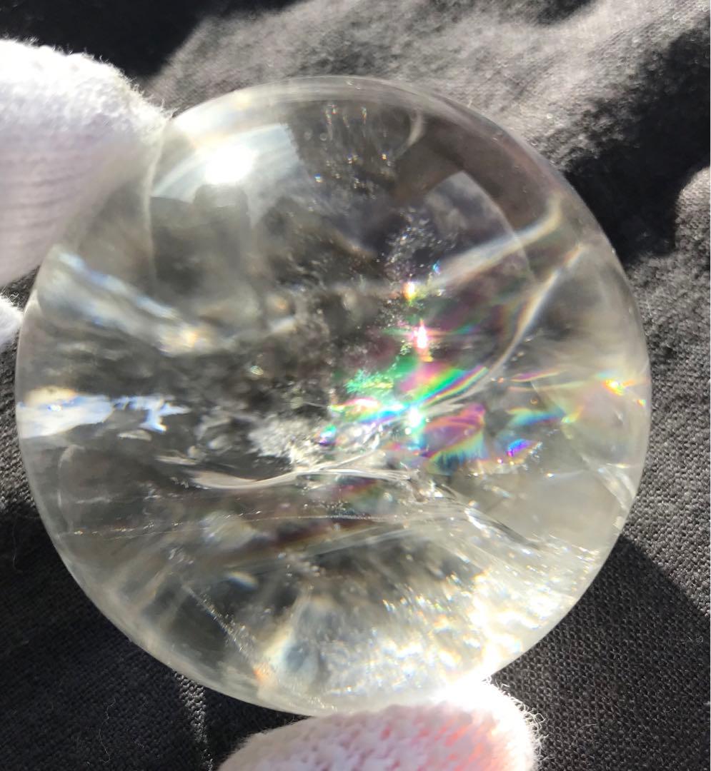 50mm 141g ネパール・ヒマラヤ産　レインボー水晶玉　天然